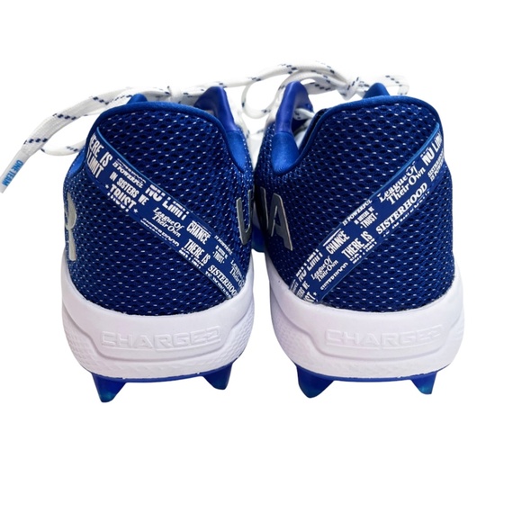 NWOT Under Armour Women’s Softball Cleats Blue White Size 9.5 - Picture 6 of 13
